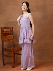 Girls Pleated Gotta Patti Kurta with Palazzos