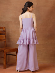 Girls Pleated Gotta Patti Kurta with Palazzos