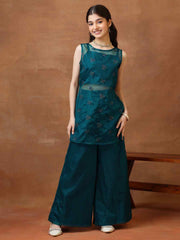 Girls Ethnic Motifs Regular Sequinned Kurta with Palazzos