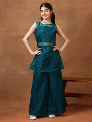 Girls Ethnic Motifs Regular Sequinned Kurta with Palazzos