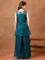 Girls Ethnic Motifs Regular Sequinned Kurta with Palazzos
