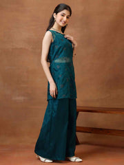 Girls Ethnic Motifs Regular Sequinned Kurta with Palazzos