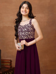 Girls Embellished Sweetheart Neck A-Line Maxi Dress