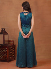 Girls Ethnic Motifs Embroidered Regular Thread Work Kurta with Palazzos