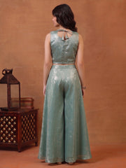 Girls Ethnic Motifs Embroidered Regular Sequinned Kurta with Palazzos & With Dupatta