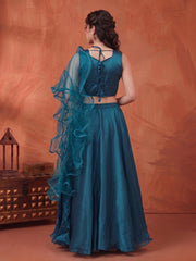 Girls Embroidered Mirror Work Ready to Wear Lehenga