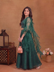 Girls Embroidered Mirror Work Ready to Wear Lehenga