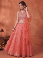 Girls Embellished Sequinned Ready to Wear Lehenga