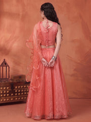 Girls Embellished Sequinned Ready to Wear Lehenga