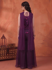 Girls Floral Embroidered Regular Thread Work Kurti with Palazzos & With Dupatta