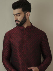Men Ethnic Motifs Embroidered Regular Thread Work Kurta with Trousers