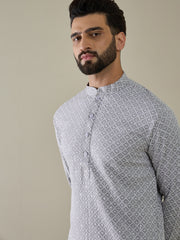 Men Ethnic Motifs Embroidered Regular Thread Work Kurta with Trousers