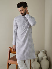 Men Ethnic Motifs Embroidered Regular Thread Work Kurta with Trousers