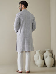 Men Ethnic Motifs Embroidered Regular Thread Work Kurta with Trousers