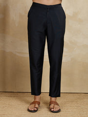 Ethnic Motifs Printed Mandarin Collar Sequinned Straight Kurta With Trousers