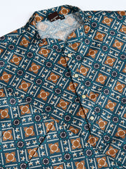 Ethnic Motifs Printed Mandarin Collar Sequinned Straight Kurta With Trousers