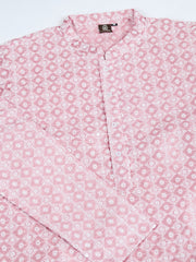 Ethnic Motifs Embroidered Mandarin Collar Thread Work Straight Kurta With Trousers