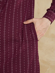 Men Woven Design Kurta with Dhoti Pants