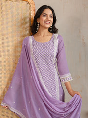 Women Ethnic Motifs Embroidered Regular Thread Work Kurta with Trousers & Dupatta