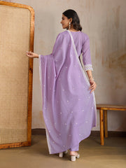 Women Ethnic Motifs Embroidered Regular Thread Work Kurta with Trousers & Dupatta