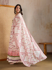 Women Floral Print Regular Thread Work Anarkali Kurta with Trousers & Dupatta