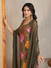 Women Floral Printed Regular Beads and Stones Kurta with Palazzos & With Dupatta