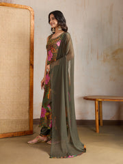 Women Floral Printed Regular Beads and Stones Kurta with Palazzos & With Dupatta