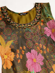 Women Floral Printed Regular Beads and Stones Kurta with Palazzos & With Dupatta