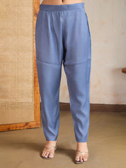 Ethnic Motifs Printed Round Neck Mirror Work Kurta With Trousers & Dupatta