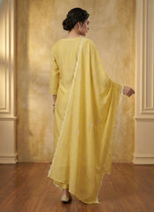 Women Ethnic Motifs Embroidered Regular Thread Work Kurta with Trousers & With Dupatta