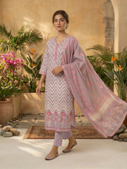 Women Floral Printed and Hand Embroider Kurta & Trouser with Dupatta
