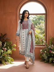 Women Ethnic Motifs Printed Regular Thread Work Pure Silk Kurta with Palazzos & With Dupatta