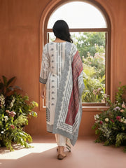 Women Ethnic Motifs Printed Regular Thread Work Pure Silk Kurta with Palazzos & With Dupatta