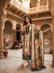 Women Ethnic Motifs Printed Regular Sequinned Pure Silk Kurta with Trousers & With Dupatta
