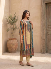 Women Ethnic Motifs Printed Regular Kurta with Trousers & With Dupatta