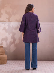 Floral Printed Mandarin Collar Kurta