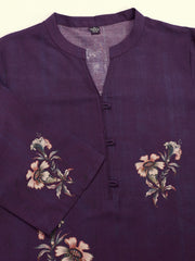 Floral Printed Mandarin Collar Kurta