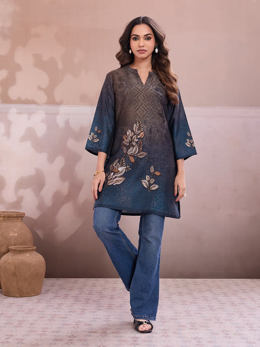 Floral Printed V-Neck Kurti