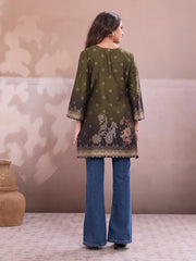 Floral Printed V-Neck Flared Sleeves Kurti