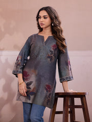 Floral Printed V-Neck Kurti