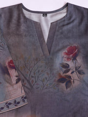 Floral Printed V-Neck Kurti