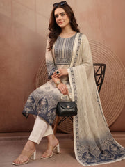 Women Ethnic Motifs Printed Regular Pure Cotton Kurta with Trousers & With Dupatta