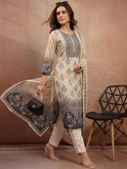 Women Ethnic Motifs Printed Regular Pure Cotton Kurta with Trousers & With Dupatta