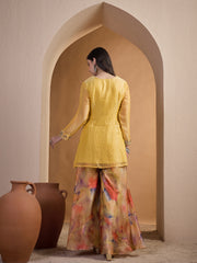 Embroidered Top With Palazzos Co-Ords