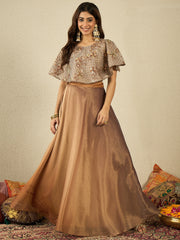 Floral Thread Work Top With Skirt Co-Ords