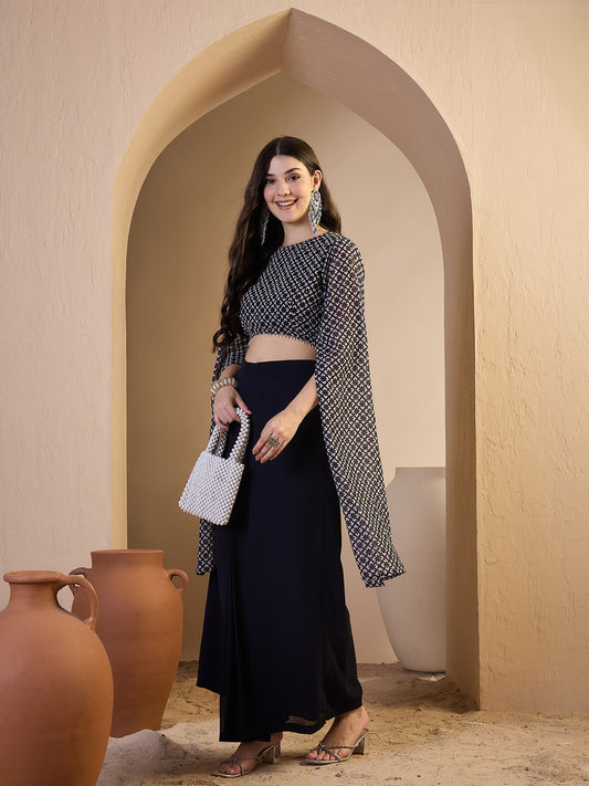 Women Ethnic Motifs Printed Top with Skirt