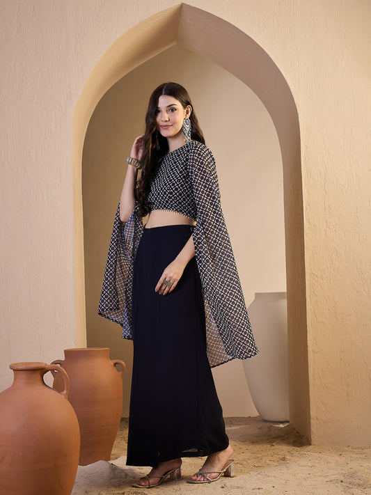 Women Ethnic Motifs Printed Top with Skirt