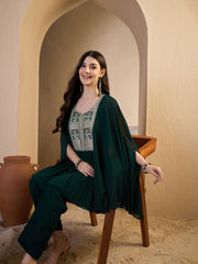 Embroidered Shoulder Straps Top & Trousers Co-Ords