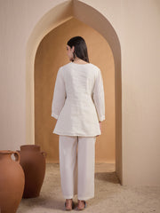 Embroidered Round Neck Top & Palazzos Co-Ords