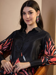 Printed Shirt Collar Neck Shirt With Trousers Co-Ords